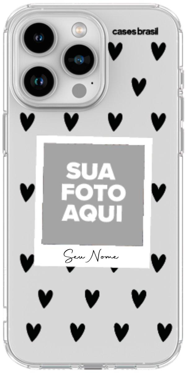 Capinha para Celular Polaroid Corações Black