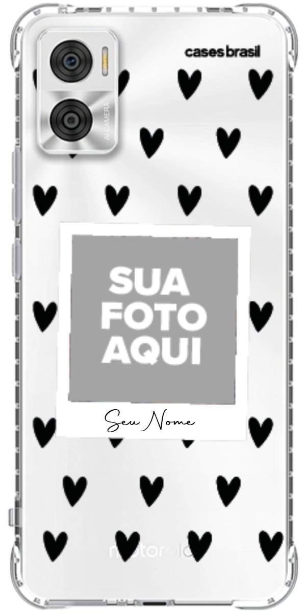 Capinha para Celular Polaroid Corações Black