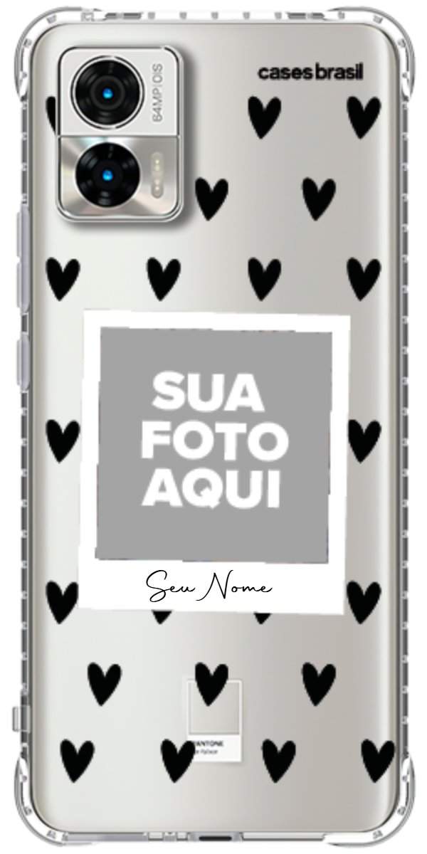 Capinha para Celular Polaroid Corações Black