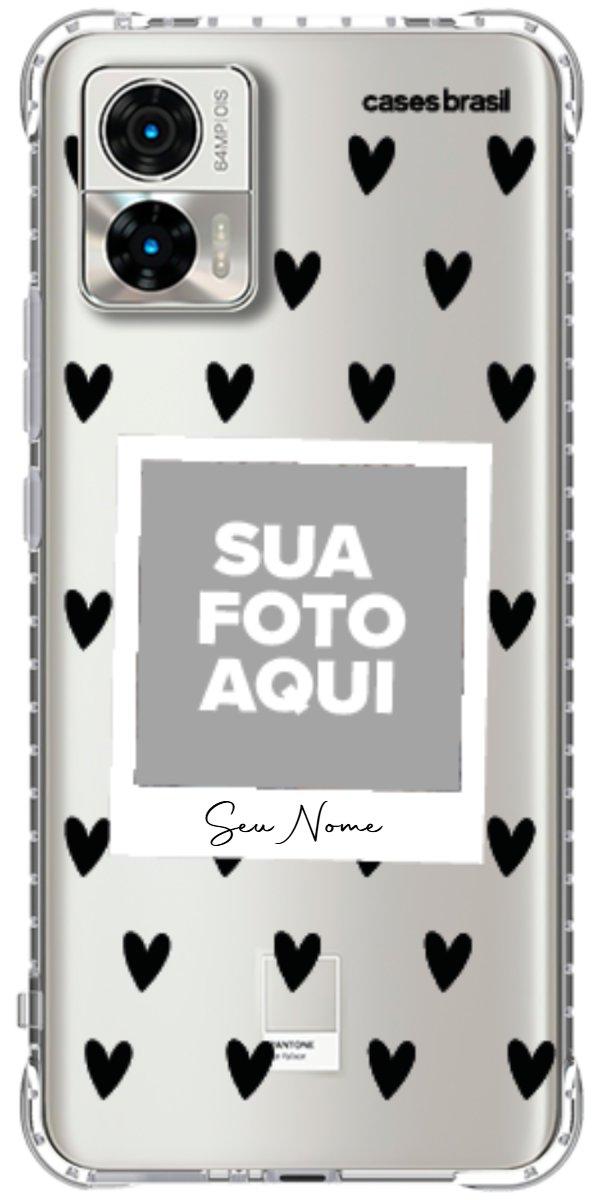 Capinha para Celular Polaroid Corações Black