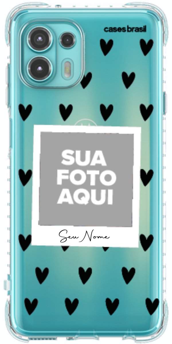 Capinha para Celular Polaroid Corações Black