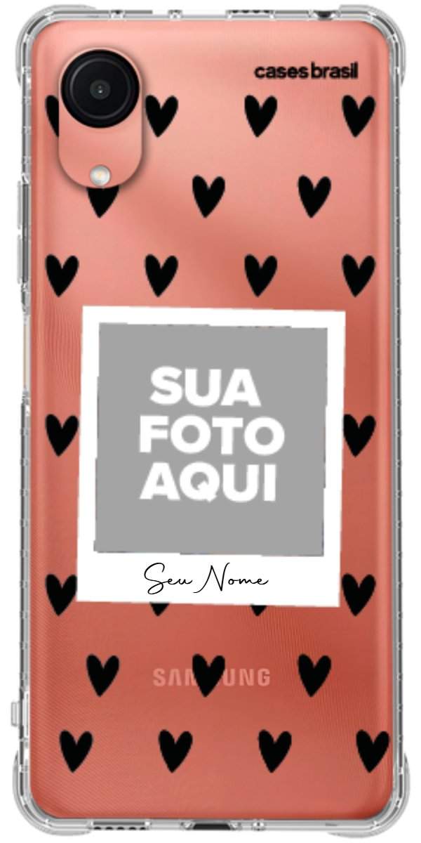 Capinha para Celular Polaroid Corações Black