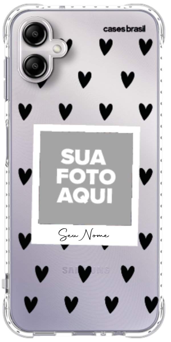 Capinha para Celular Polaroid Corações Black