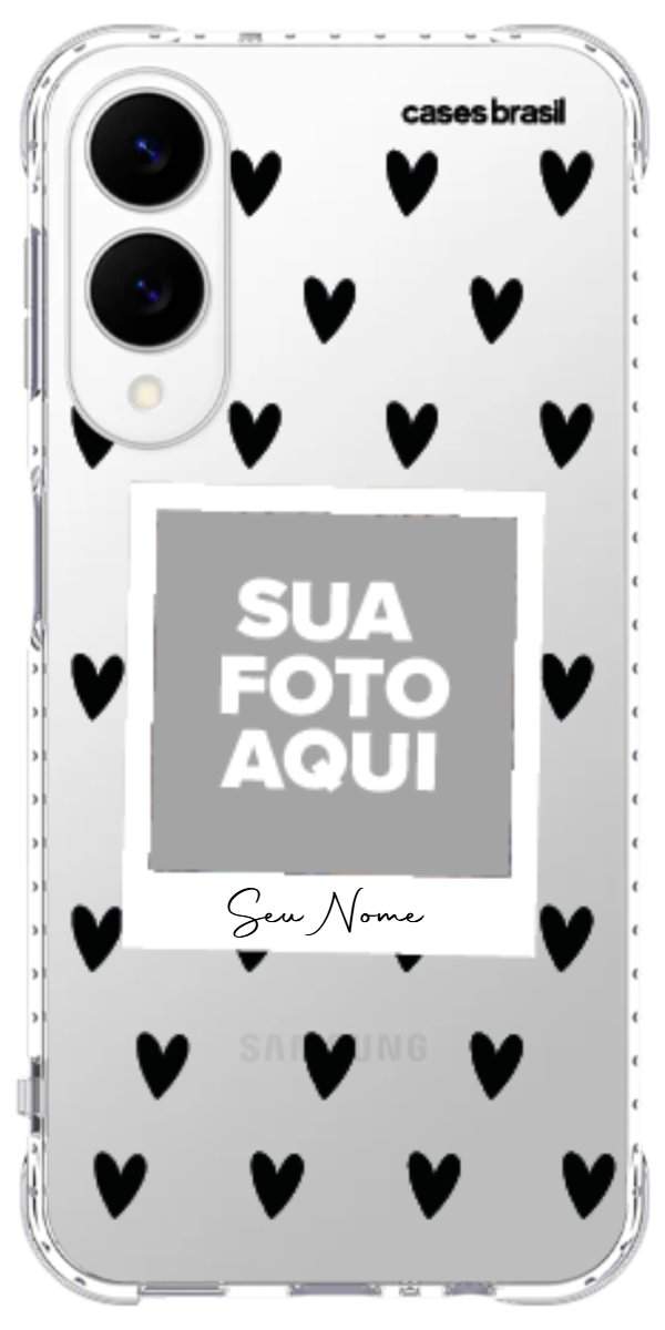 Capinha para Celular Polaroid Corações Black