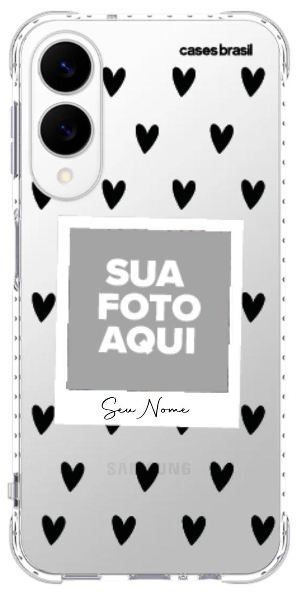Capinha para Celular Polaroid Corações Black