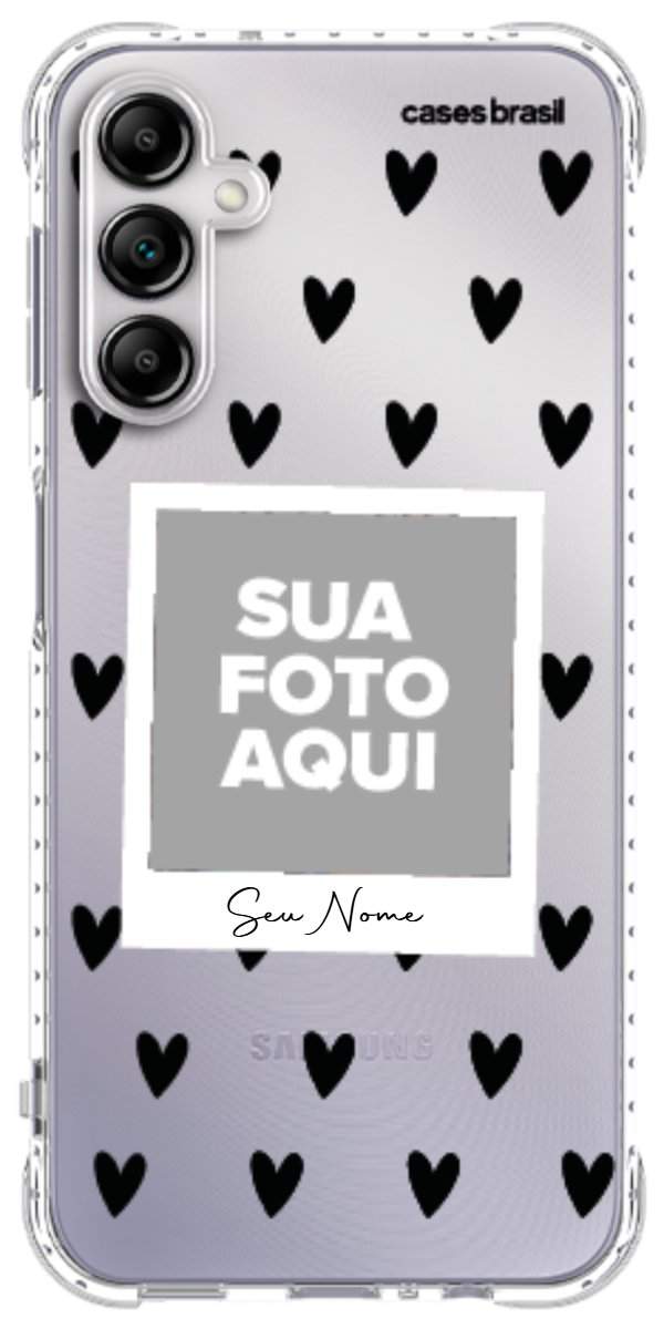 Capinha para Celular Polaroid Corações Black