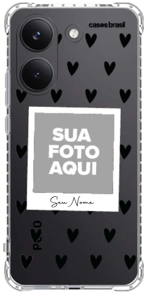 Capinha para Celular Polaroid Corações Black