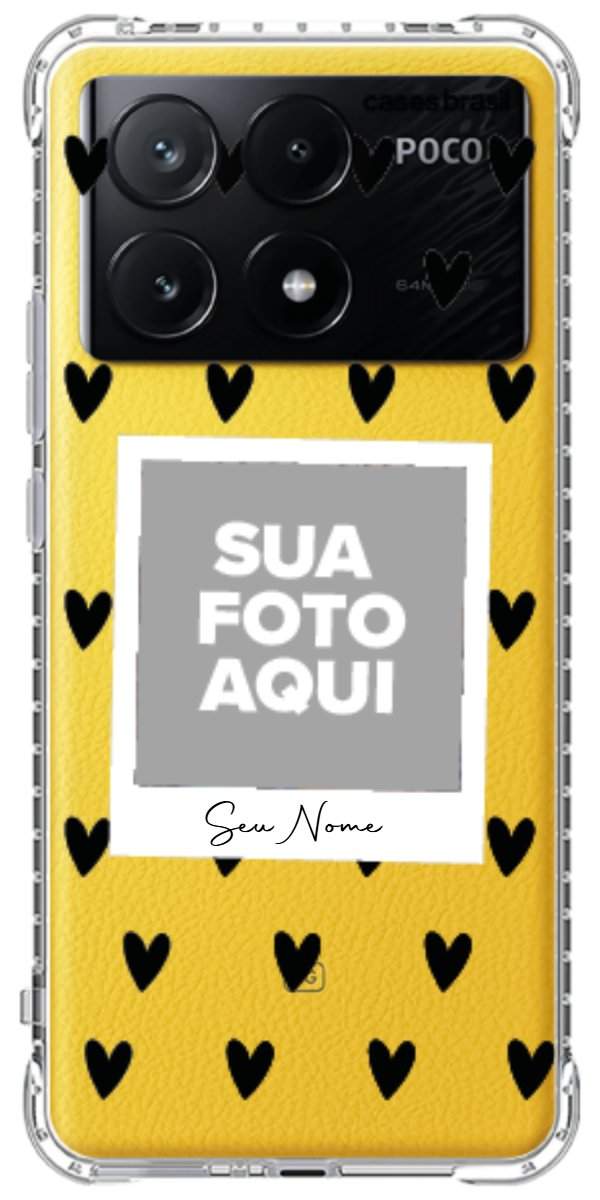 Capinha para Celular Polaroid Corações Black
