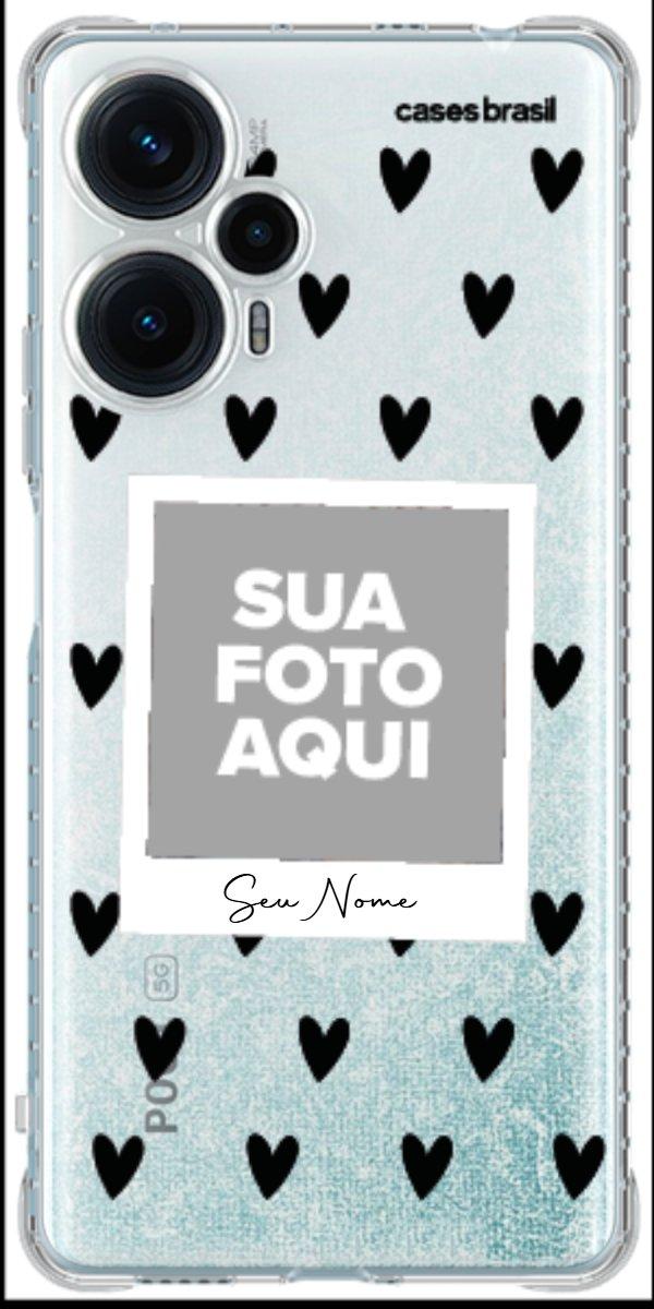 Capinha para Celular Polaroid Corações Black