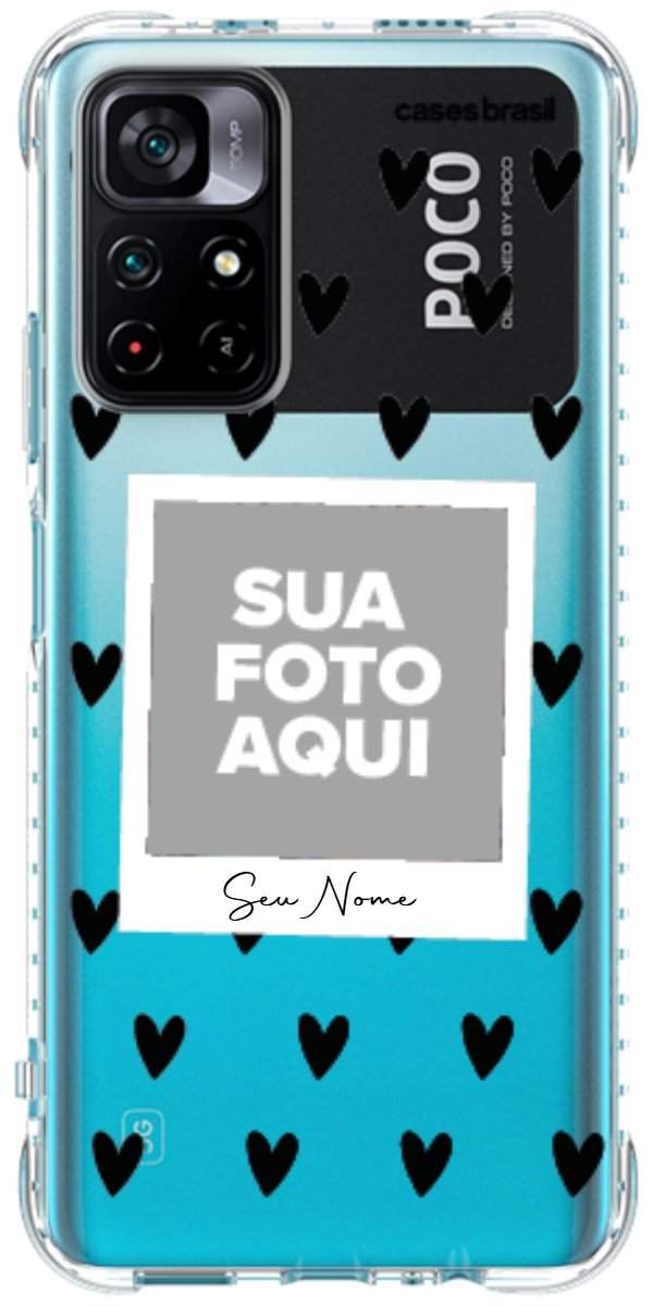 Capinha para Celular Polaroid Corações Black
