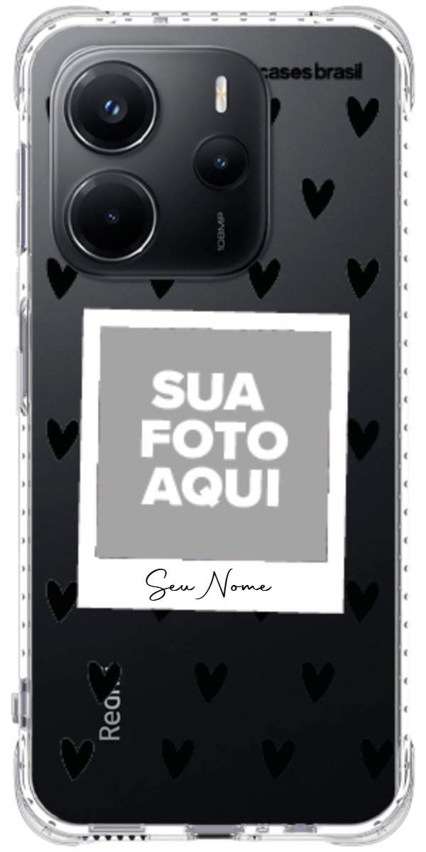 Capinha para Celular Polaroid Corações Black