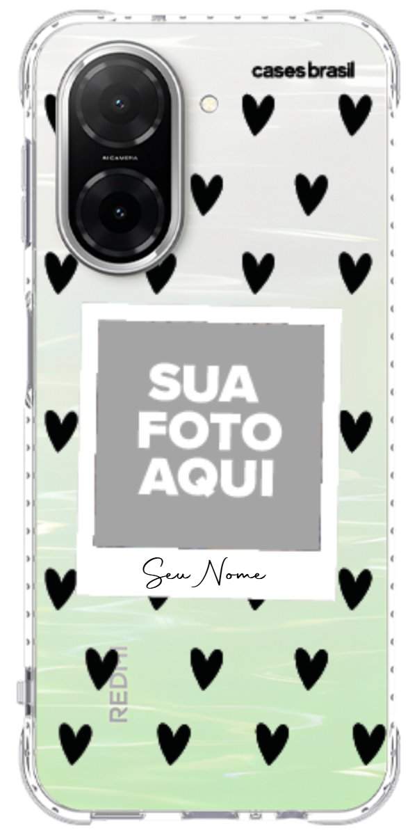 Capinha para Celular Polaroid Corações Black
