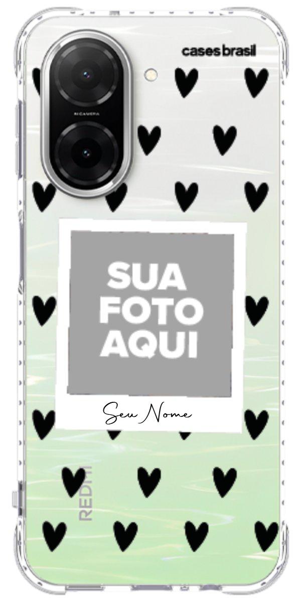 Capinha para Celular Polaroid Corações Black