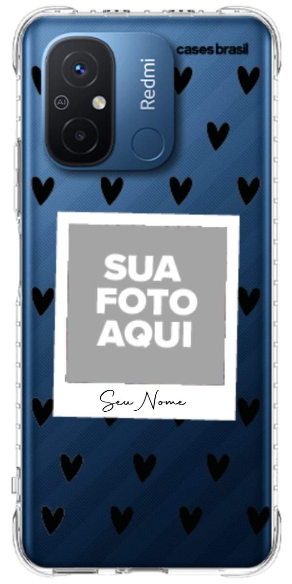 Capinha para Celular Polaroid Corações Black