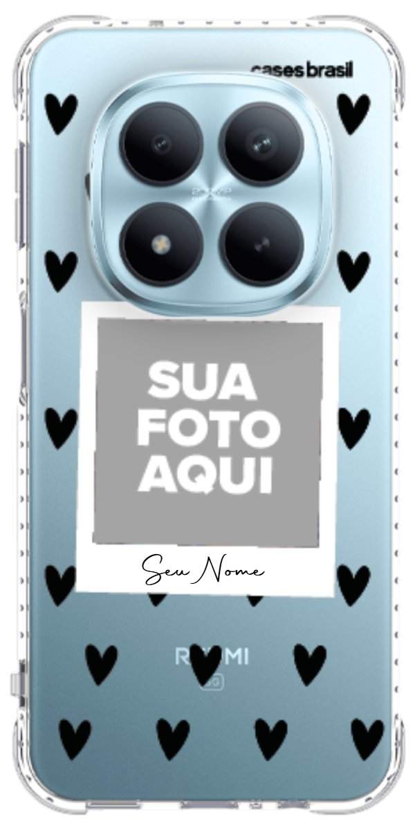 Capinha para Celular Polaroid Corações Black