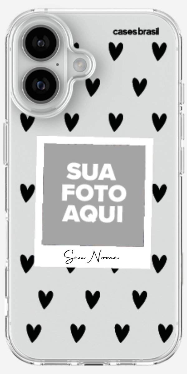 Capinha para Celular Polaroid Corações Black