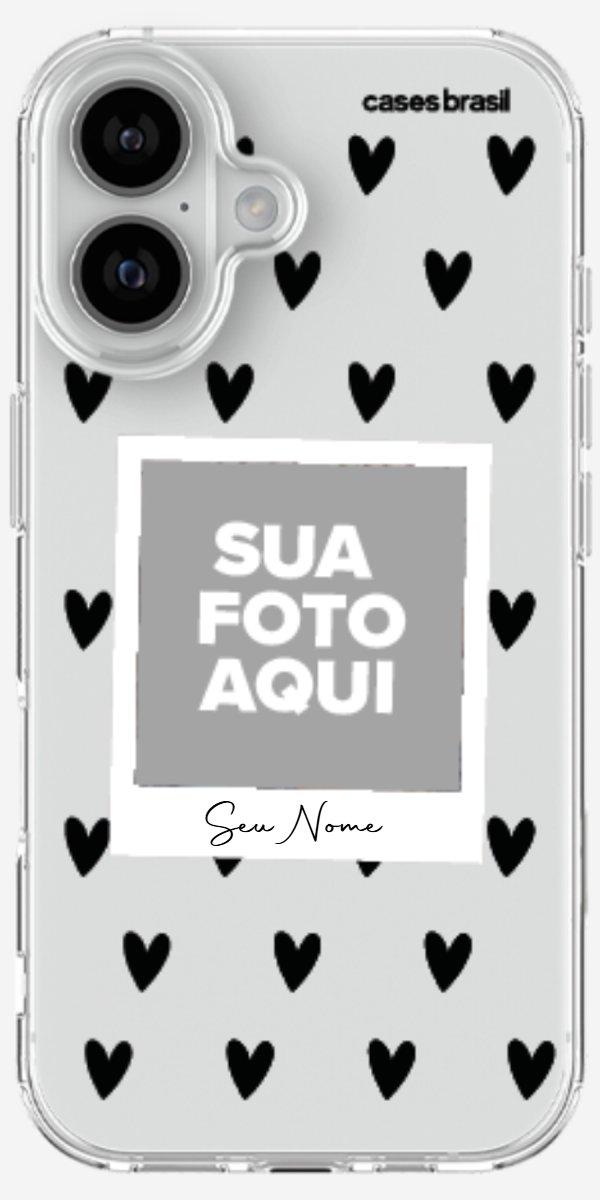 Capinha para Celular Polaroid Corações Black