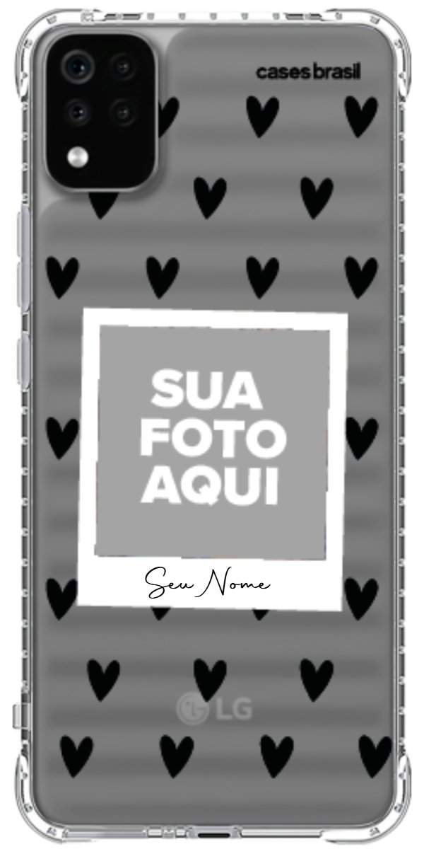 Capinha para Celular Polaroid Corações Black