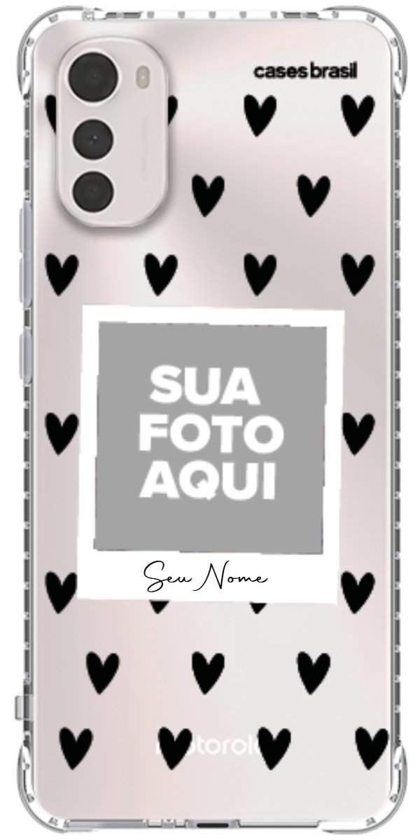 Capinha para Celular Polaroid Corações Black