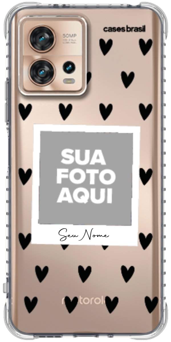 Capinha para Celular Polaroid Corações Black
