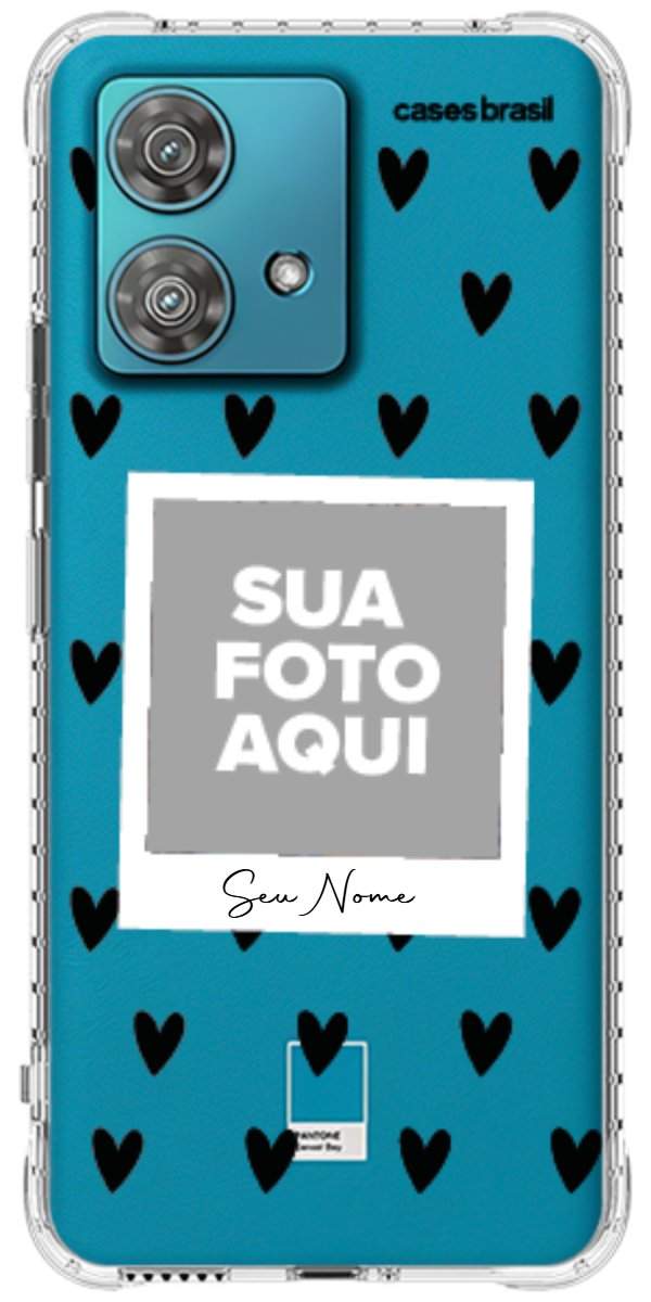 Capinha para Celular Polaroid Corações Black