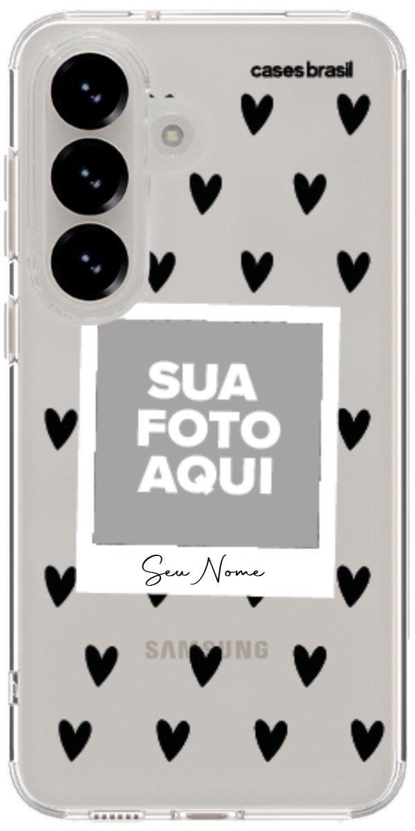 Capinha para Celular Polaroid Corações Black