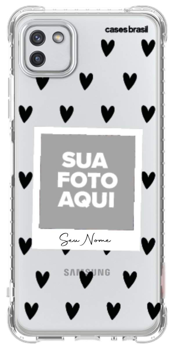 Capinha para Celular Polaroid Corações Black