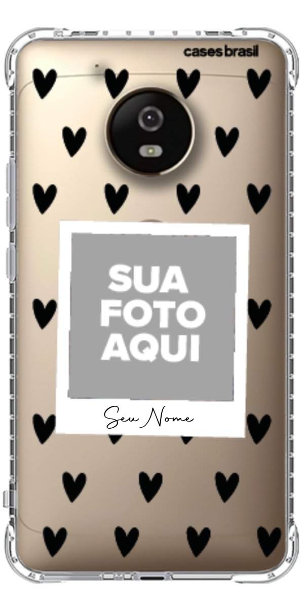 Capinha para Celular Polaroid Corações Black