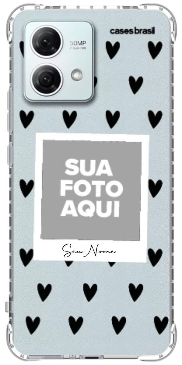 Capinha para Celular Polaroid Corações Black