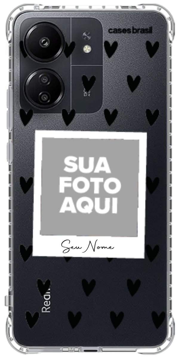 Capinha para Celular Polaroid Corações Black