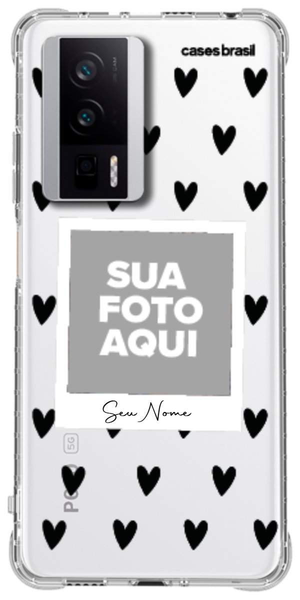 Capinha para Celular Polaroid Corações Black