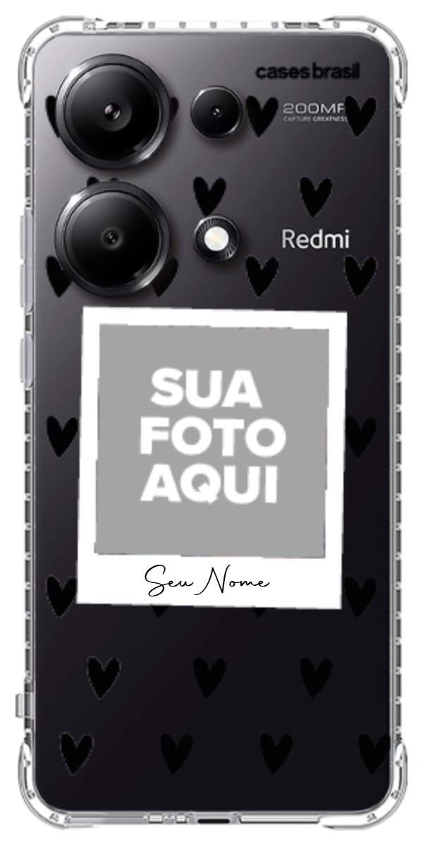 Capinha para Celular Polaroid Corações Black