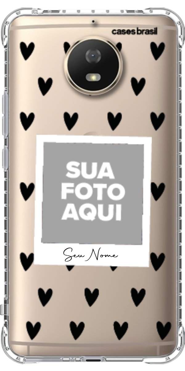 Capinha para Celular Polaroid Corações Black