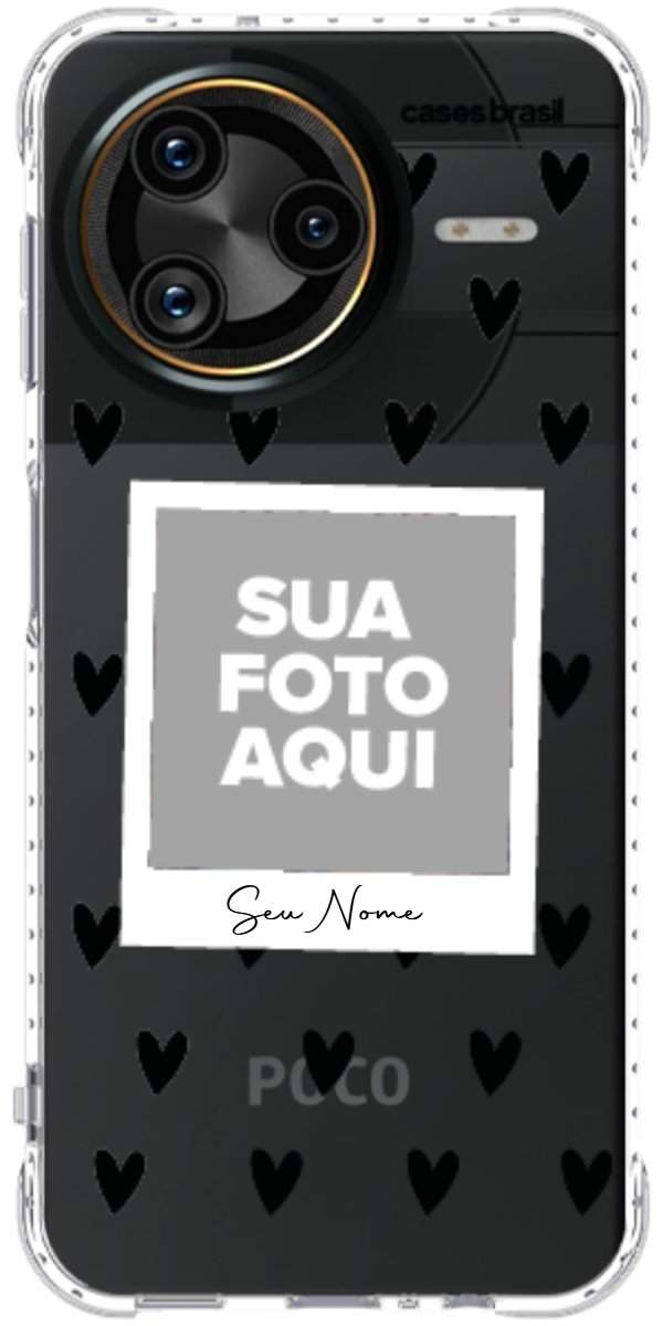 Capinha para Celular Polaroid Corações Black