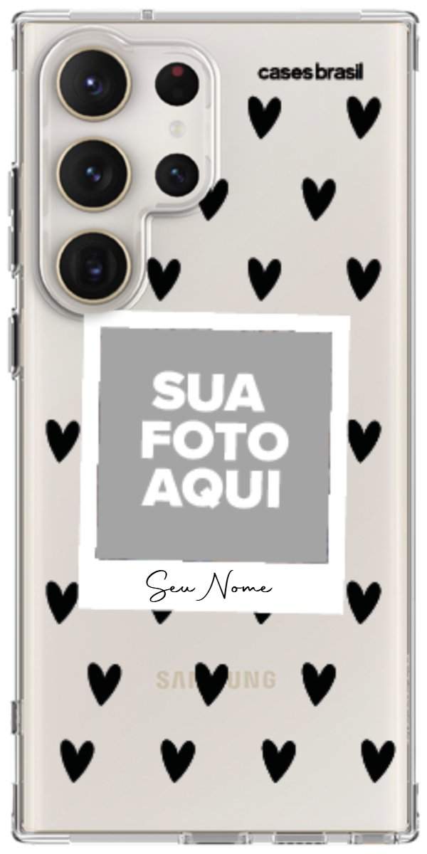 Capinha para Celular Polaroid Corações Black