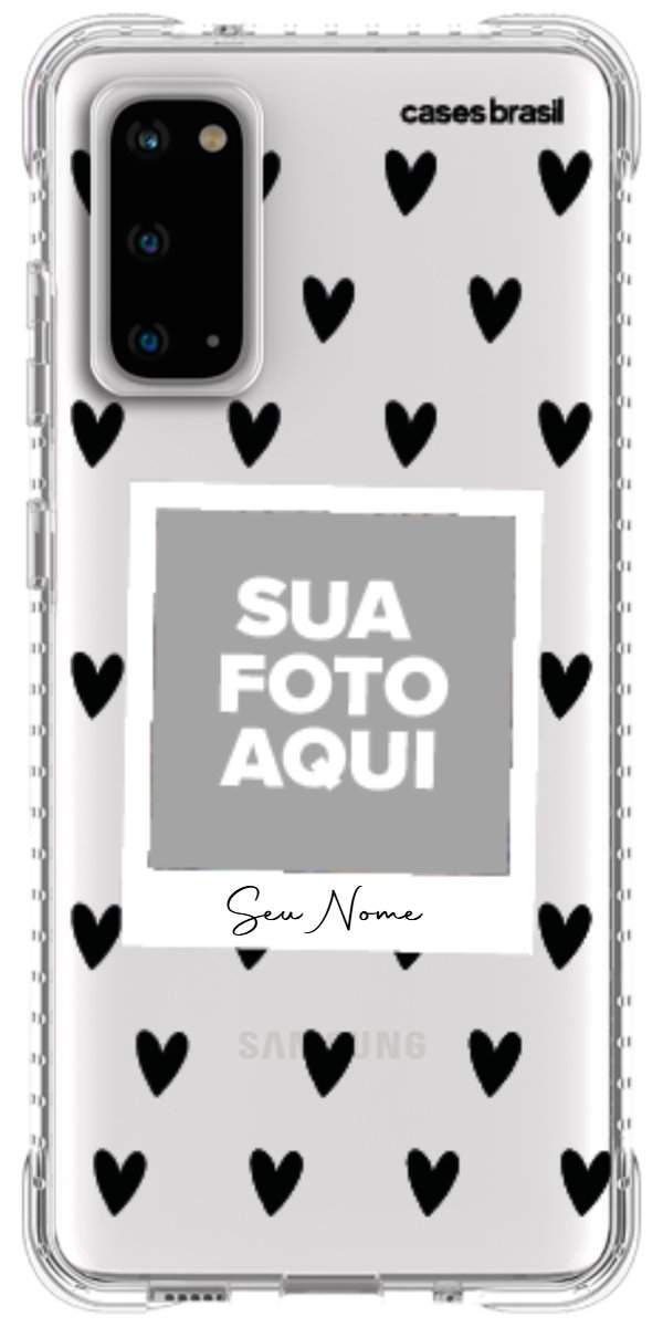 Capinha para Celular Polaroid Corações Black