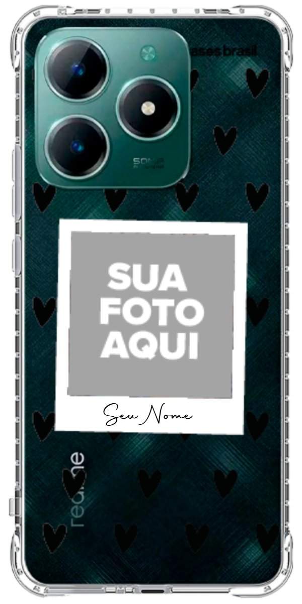 Capinha para Celular Polaroid Corações Black