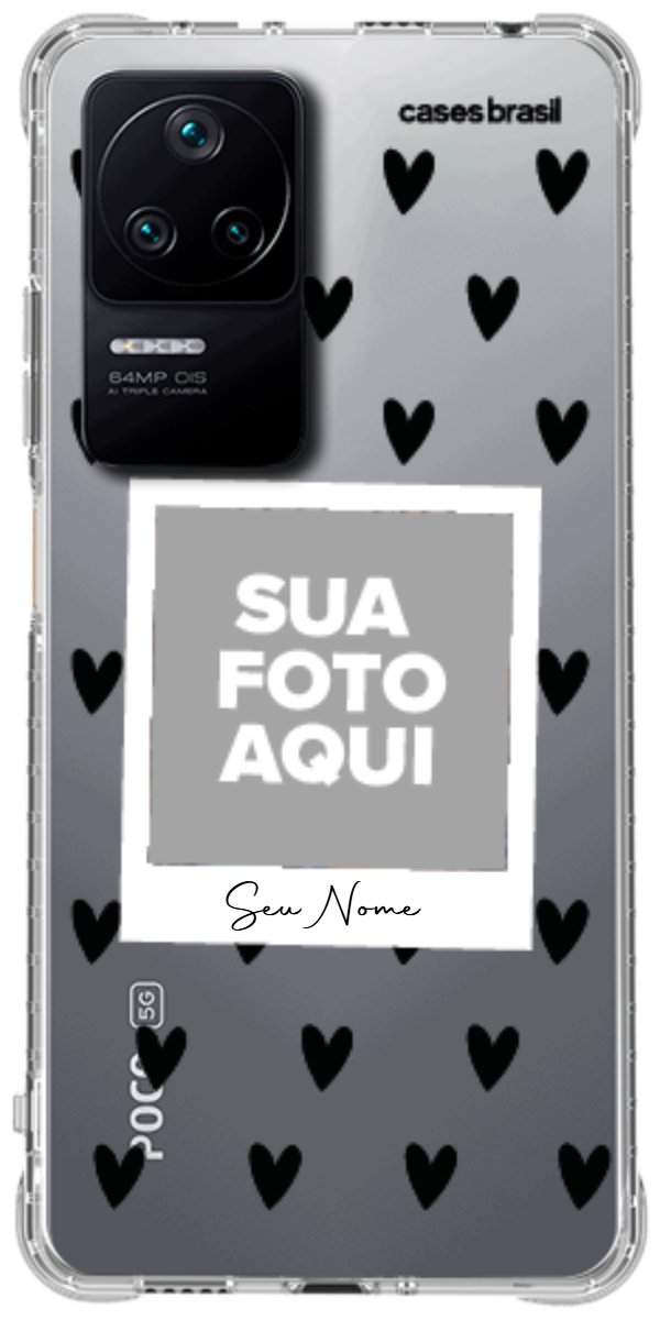 Capinha para Celular Polaroid Corações Black