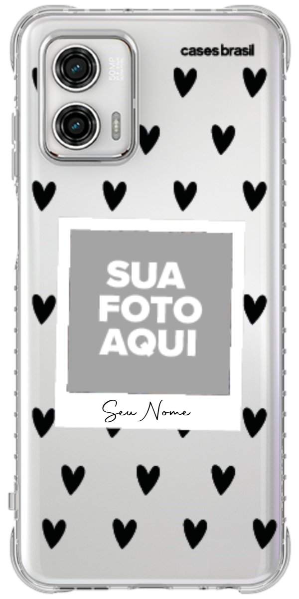 Capinha para Celular Polaroid Corações Black