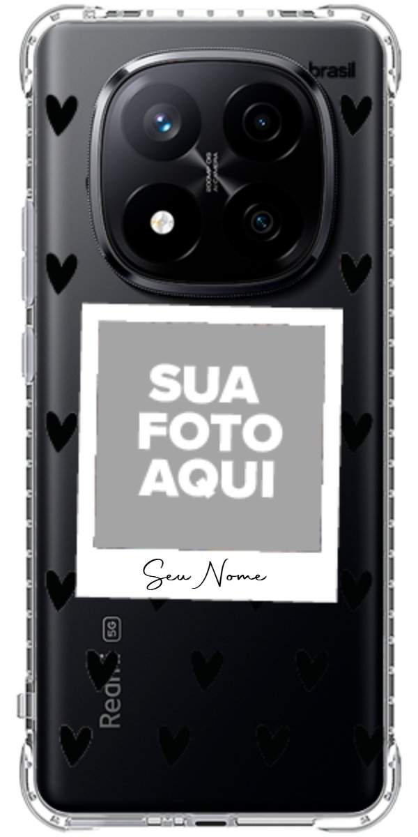 Capinha para Celular Polaroid Corações Black