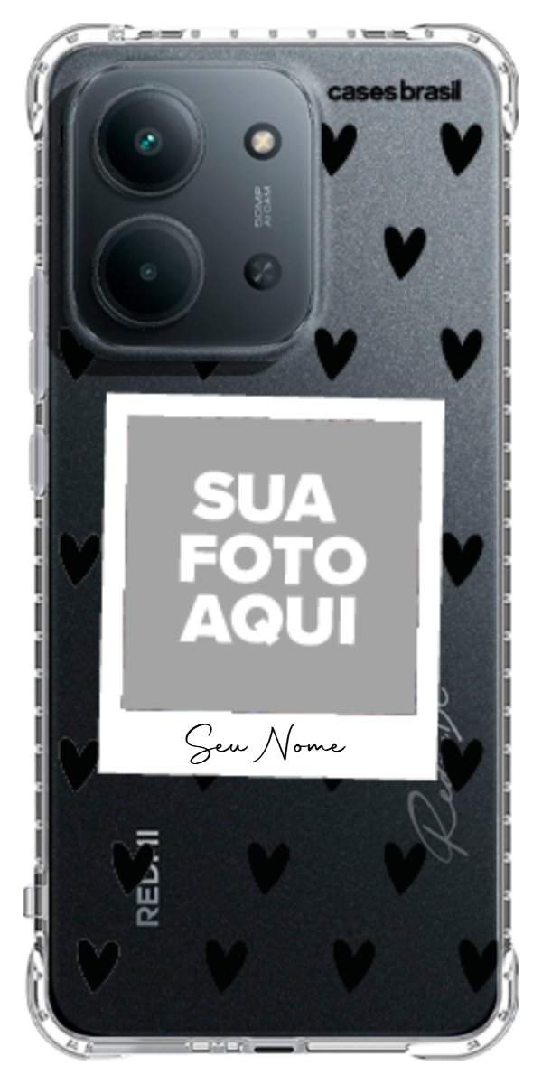 Capinha para Celular Polaroid Corações Black