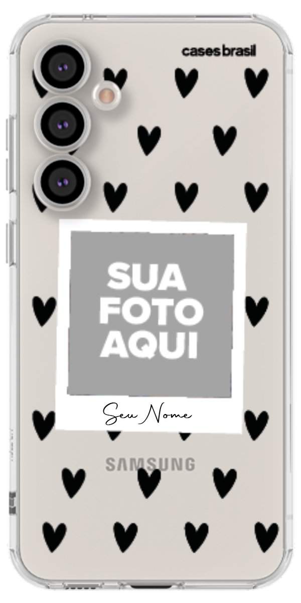 Capinha para Celular Polaroid Corações Black