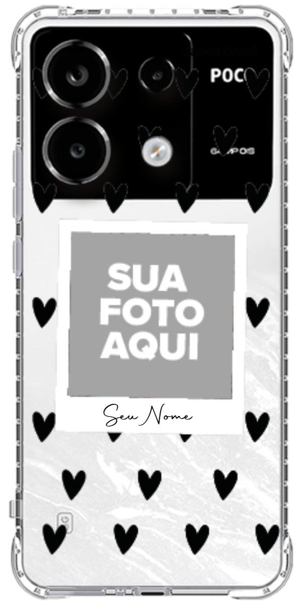 Capinha para Celular Polaroid Corações Black