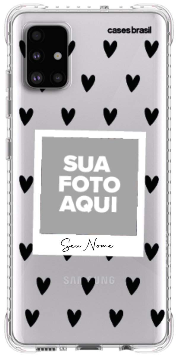 Capinha para Celular Polaroid Corações Black