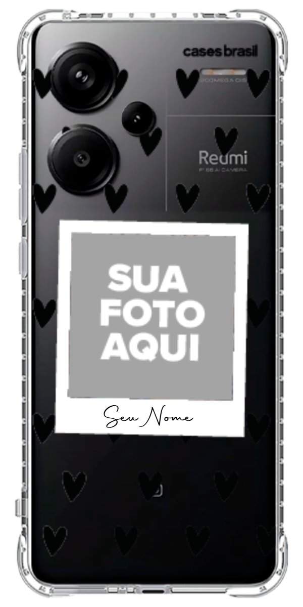 Capinha para Celular Polaroid Corações Black