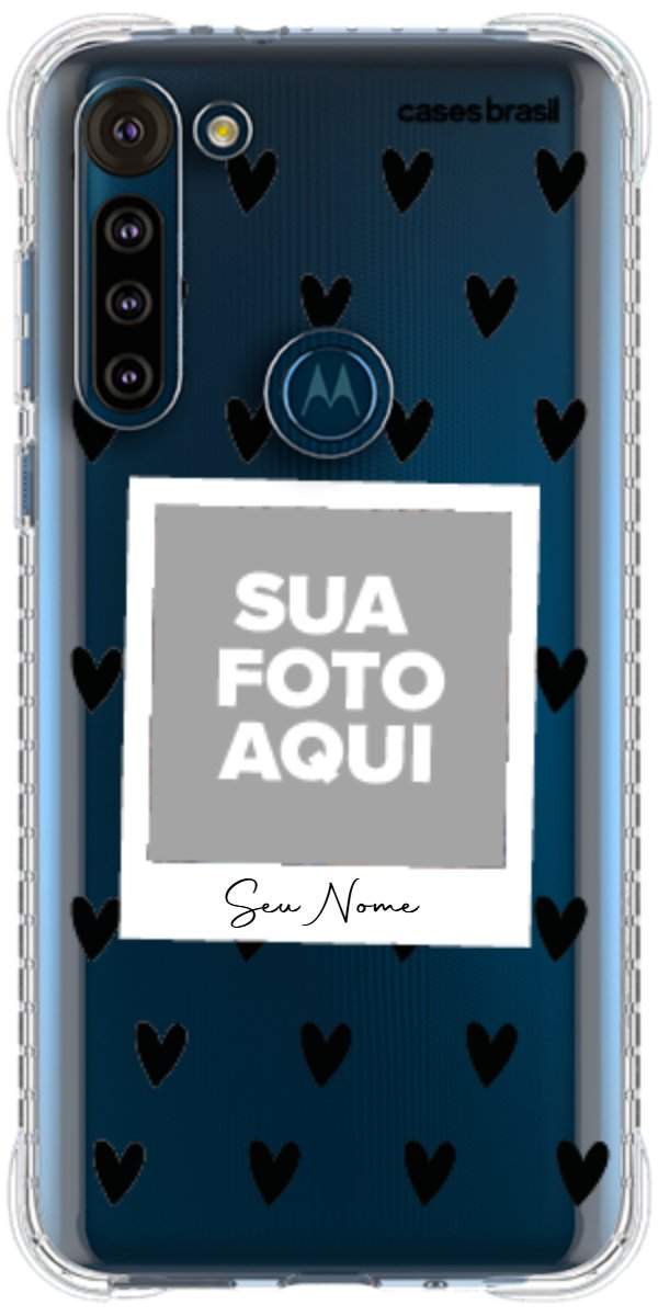 Capinha para Celular Polaroid Corações Black