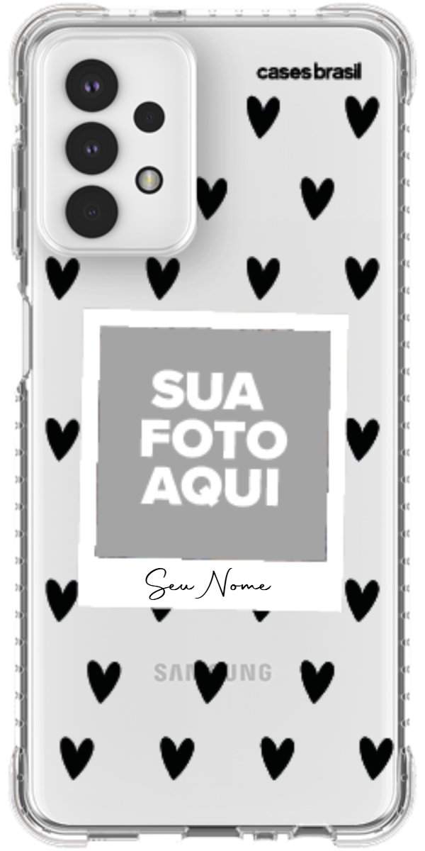 Capinha para Celular Polaroid Corações Black