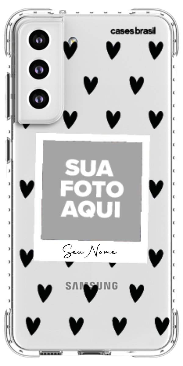 Capinha para Celular Polaroid Corações Black