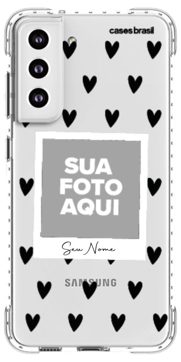 Capinha para Celular Polaroid Corações Black