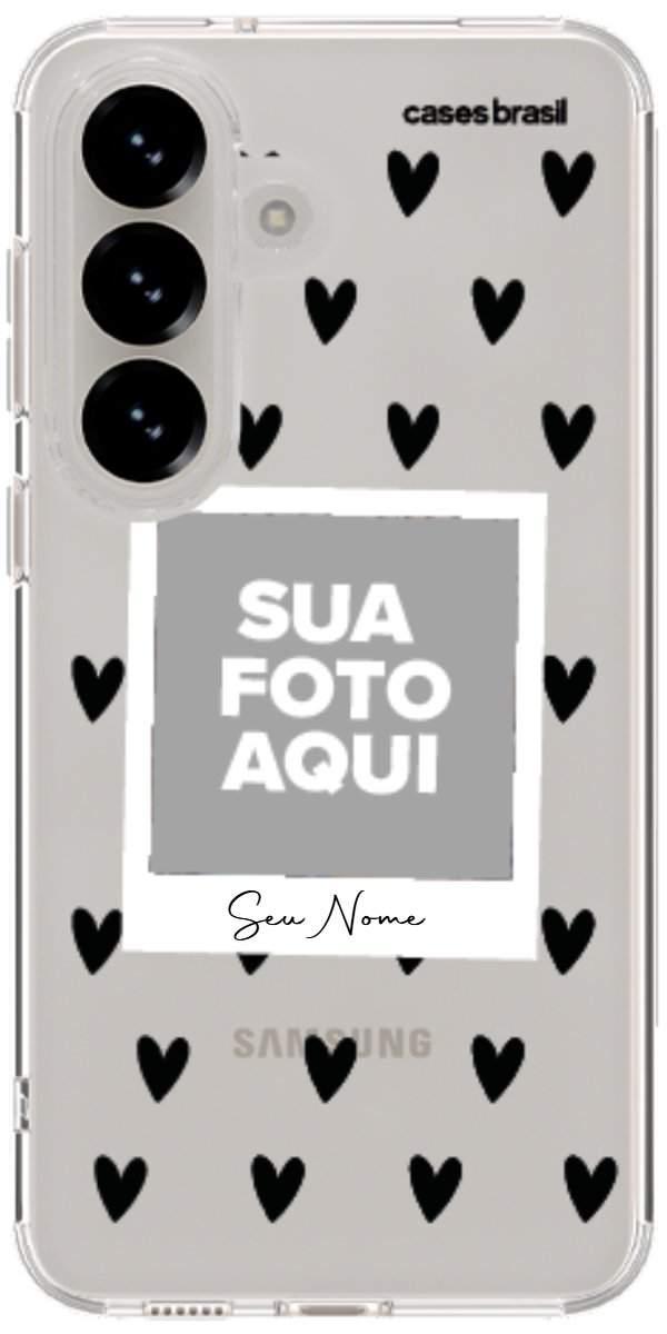 Capinha para Celular Polaroid Corações Black